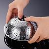 Stainless Steel Folding Dish Steam Expandable Multi-Function Steamer Rack Lotus Leaf Shape Steamer Plate Kitchen Tools