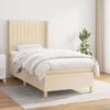 3132126 vidaXL Divan Bed with Mattress Cream 90x200 Cm Fabric