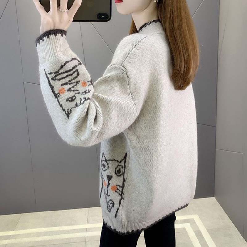 Sweater for Women Autumn Winter Thickened Warm Knitted Stretchy Long Sleeve Tops