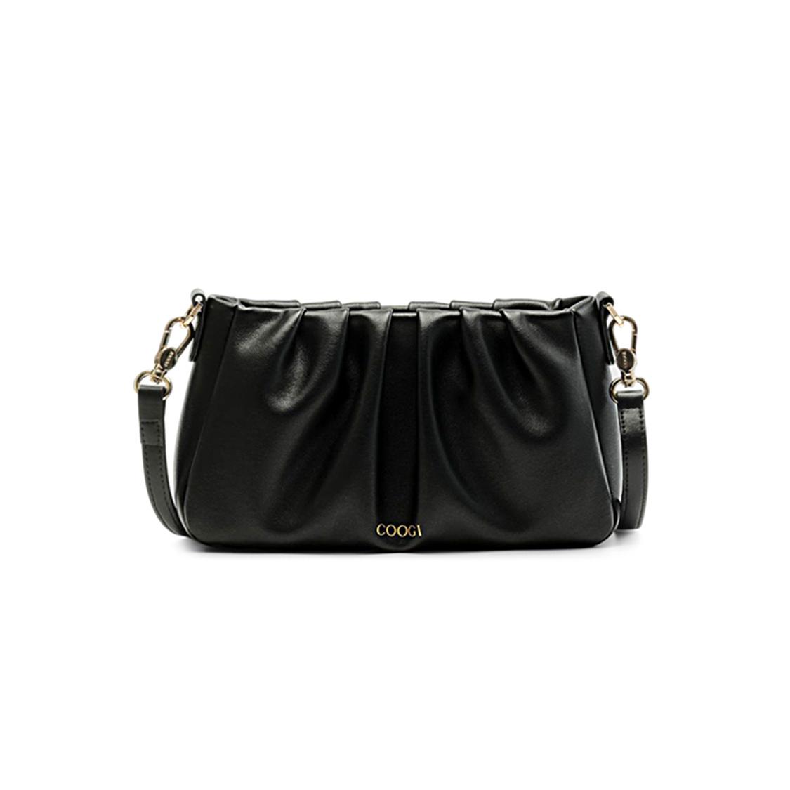 

New COOGI Synthetic Leather/Split Cow Leather Cloud Bag, Shoulder Bag Women s Black/Ecru C325218262 24.9*8.1*14.0CM