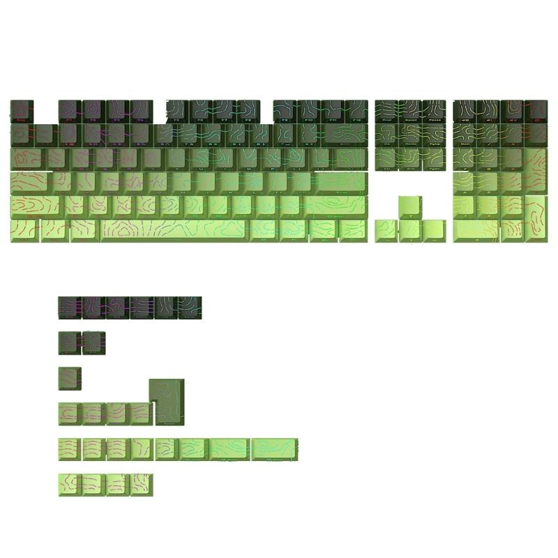 Original Height Side Engraved Keycaps Premium PBT Contour4.0 Theme for 61 64 68 75 84 87 Mechanical Keyboards