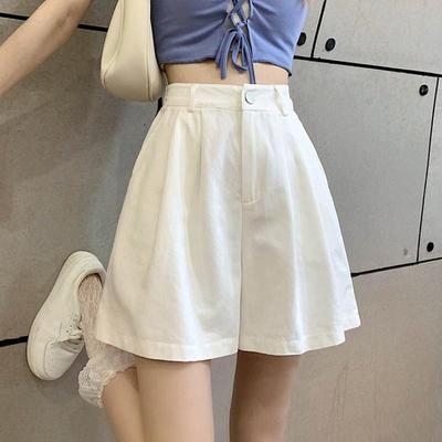 Women's Summer 2023 High-Waist Loose A-Line Chiffon Shorts - Korean Style Wide-Leg Casual Pants