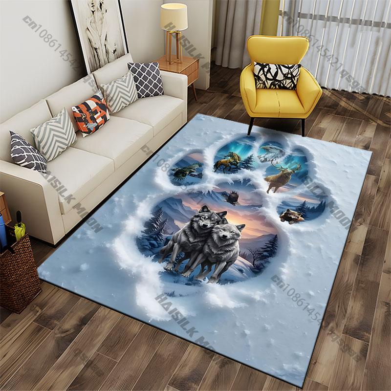 Nature wildlife harmony and spirit carpet Yoga living room room decor children's crawling mat doormat area rug games mat