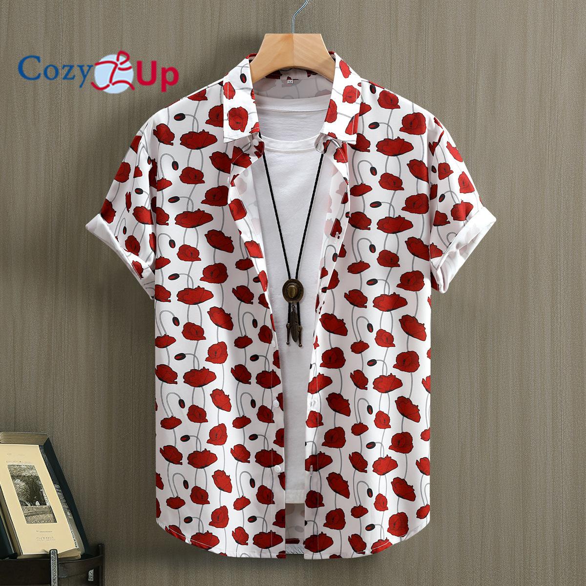 Уютные мужские повседневные рубашки с цветочным принтом — фото 21