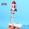 1 Set DIY Rocket Launcher Model Kit Handmade Wooden Puzzle Air Powered Rocket Building Crafts Kids STEM Educational Science Experiment Toy