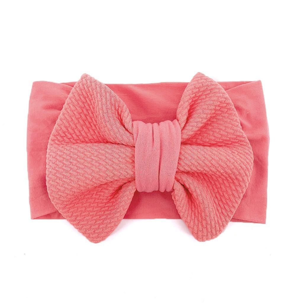 Children's Unisex Hair Accessories Big Knotted Bow Headband Nylon Fabric Baby Headdress Stockings Washable Eco-Friendly All