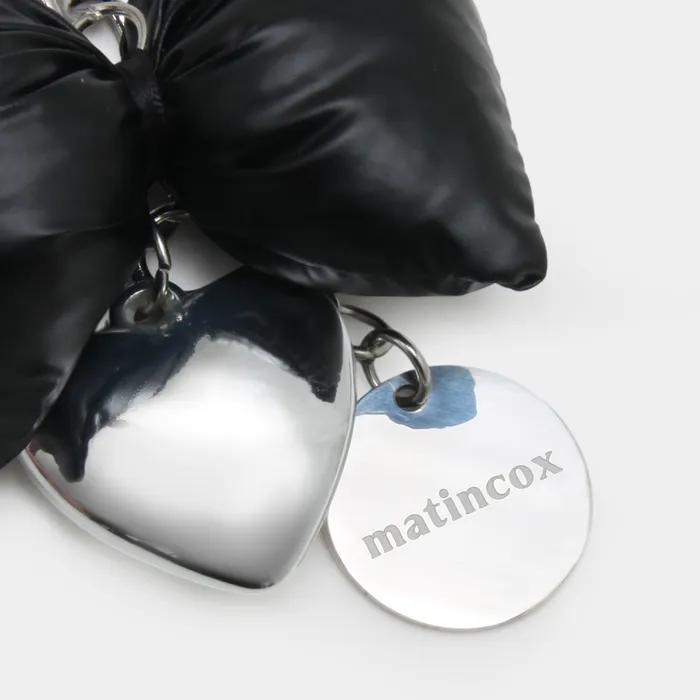 Padded Heart Keyring - Black