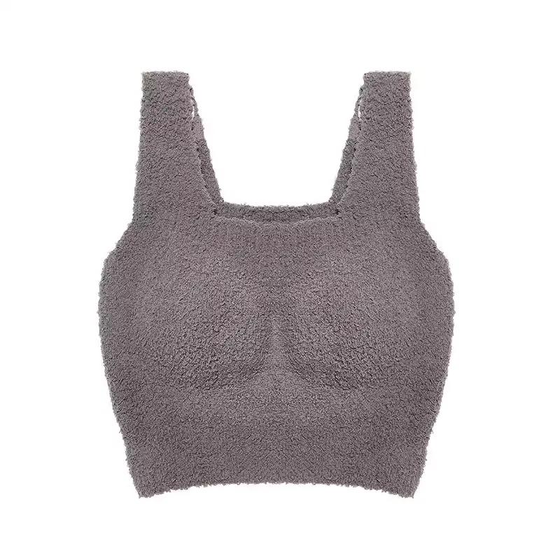 WTEMPO Plush Vest Women's Fleece Bra with Chest Pad Can Be Worn As An Inner Layer In Winter Warm Base Layer Top and A Slimming Undergarment
