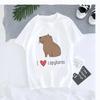 Summer  T-shirt Cute CAPYBARA PRINT Graphic T Shirt Flower Sweet Women Fashion Casual Clothing Short Sleeve Female Tee Top