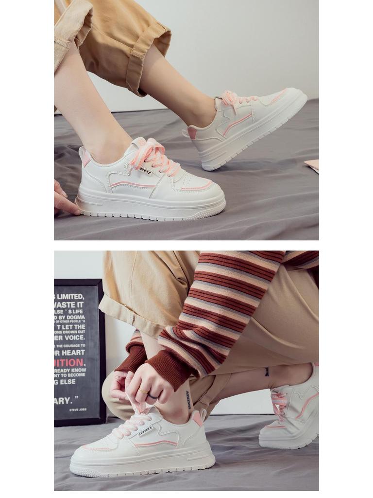 2025 Spring Women's White Breathable Versatile Sneakers - Casual Canvas with Soft Sole for Spring & Autumn