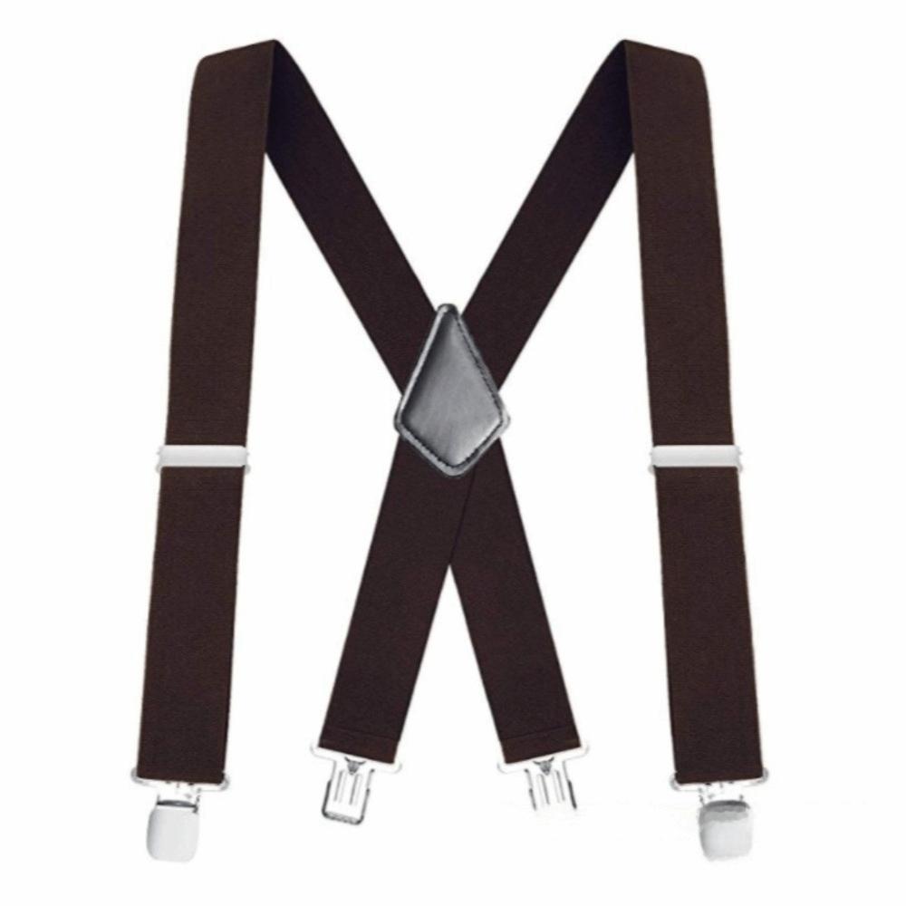 

5cm Wide Work Suspenders Heavy Duty Elastic Pants Braces Fashion Adjustable Suspenders Casual Wear колір темно кави