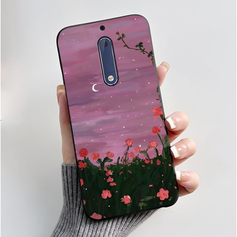 Casing For Nokia 5 Aesthetic Fashion Cute Cat Cartoon Black Soft TPU Phone Case For Nokia 5 Cover TA-1053 TA-1024 Housing Bumper
