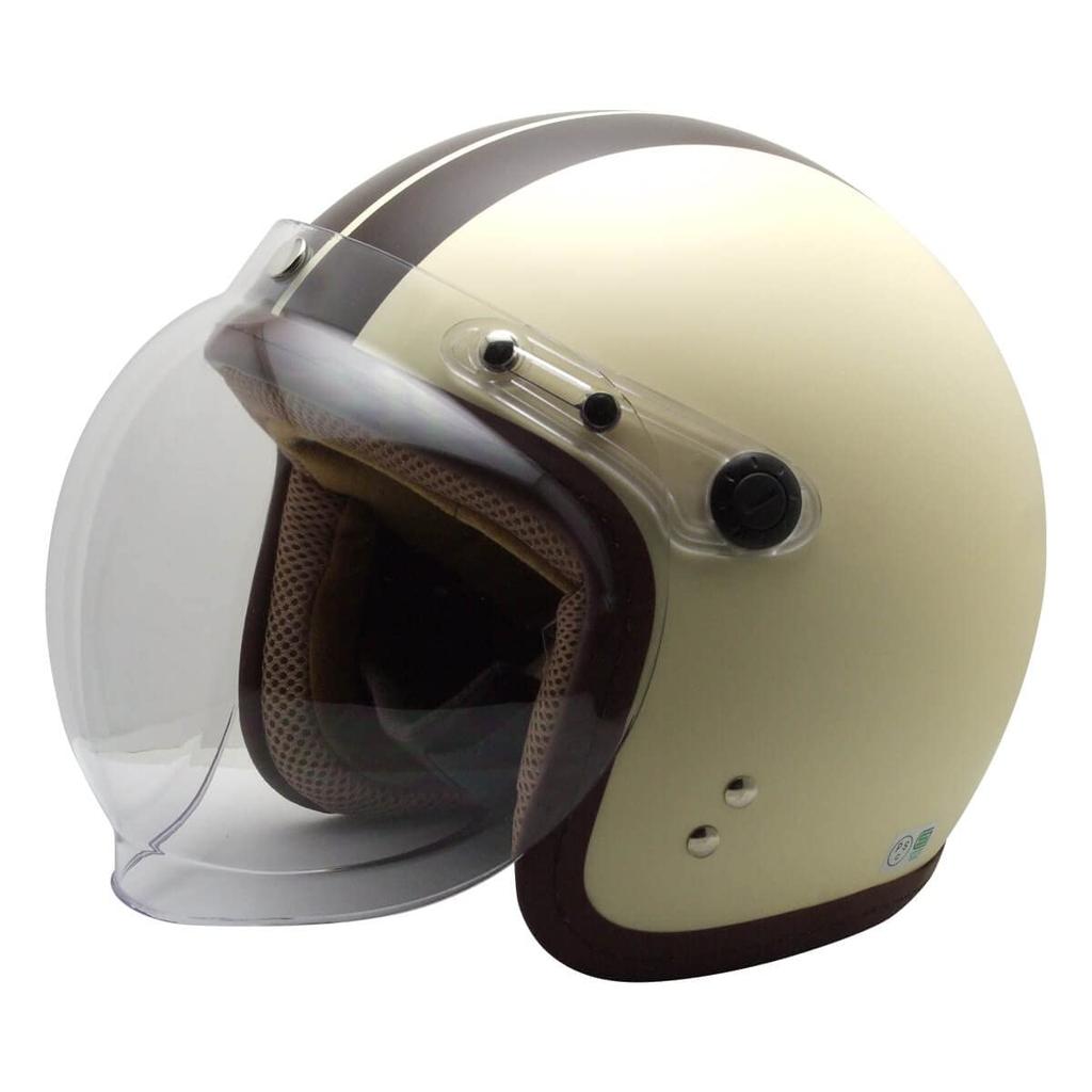 ISHINO SHOKAI Motorcycle Helmet Jet Ishino Shokai Small John Jet SG Standard PSC Standard Free Size MAX-308 (Matte Ivory/Brown, (Approx. 57-60cm))