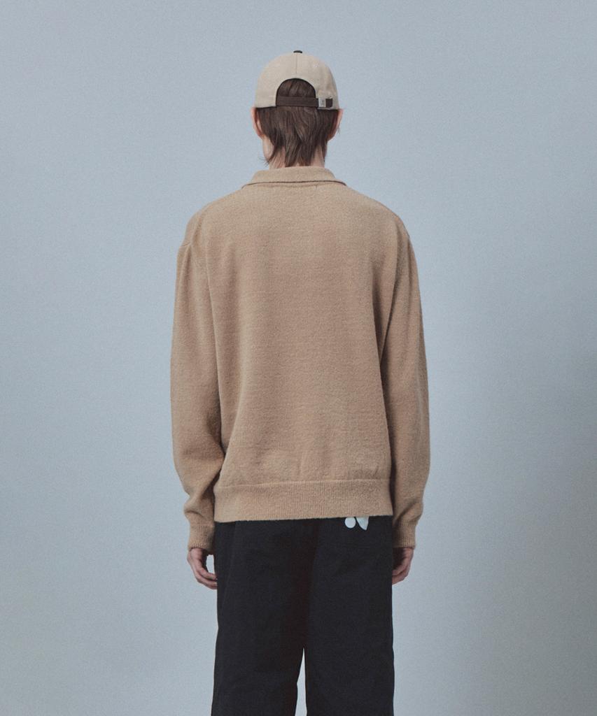 REST&RECREATION Wool Polo Knit Top - Beige