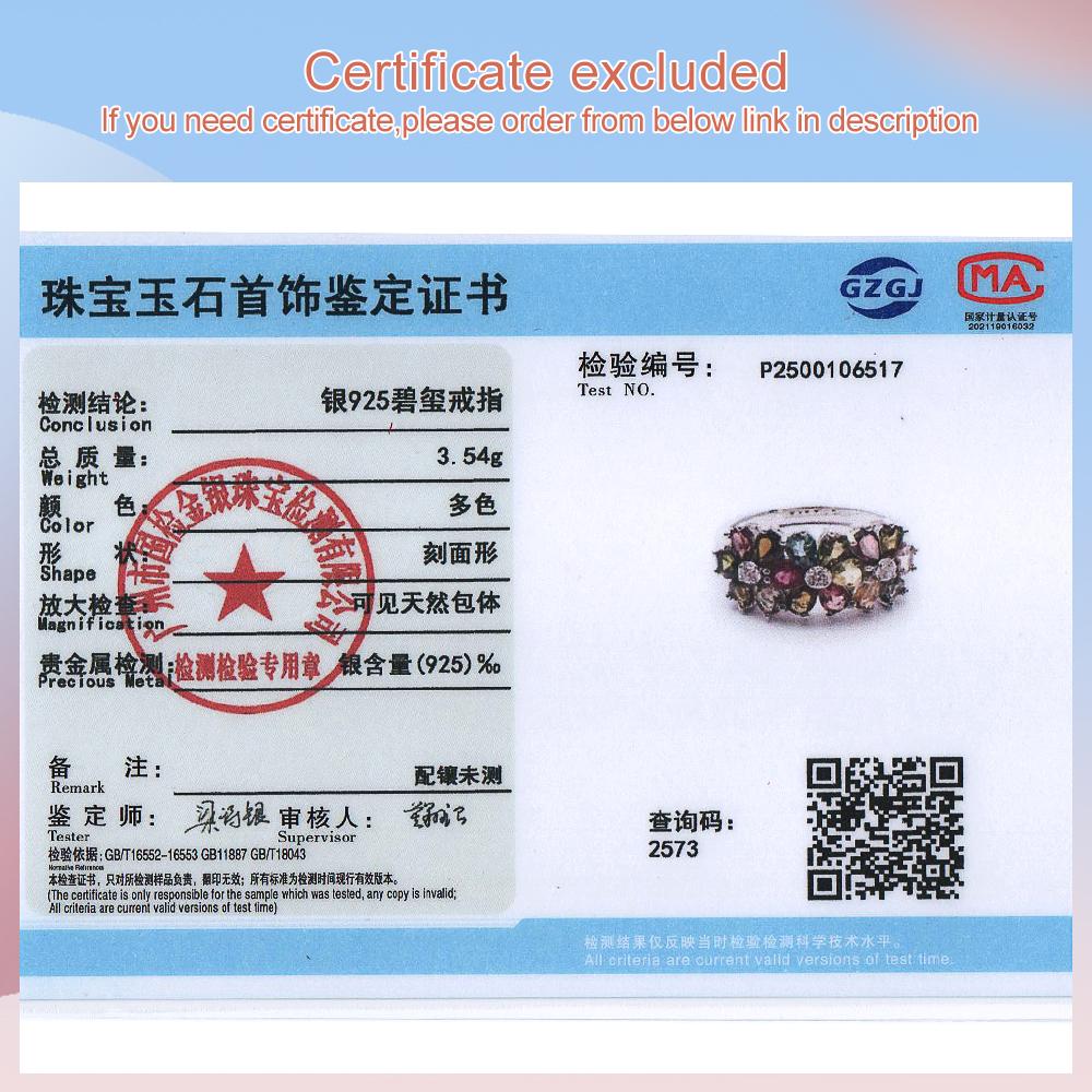 Natural Multi-Tourmaline Women Ring Flower Design 925 Sterling Silver Ring for Wedding Banquet Party Gift
