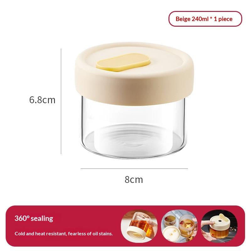 1Pc 240/400ML Glass Food Storage Jar With Sealed Silicone Lid Heat Resistant Microwavable Soup Juice Container Cereals Jar