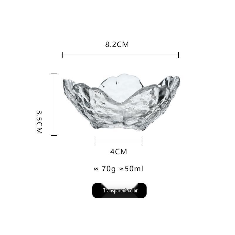 

Hammered Glass Sakura Petal Dish: Small Pink Bowl for Dipping & Seasoning.
