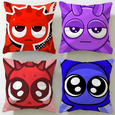 Popular Game Sprunki Cushion Cover Soft & Easy-Wash Pillow Case – Versatile for Couch, Bed, Travel and Office