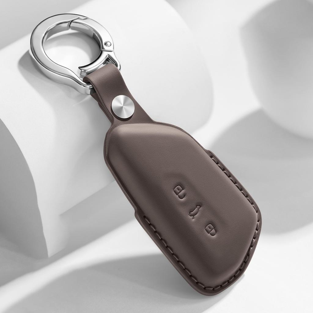 Leather Car Remote Key Cover Case Holder Shell for Volkswagen 16 New Sagitar Teramont Passat Tiguan L Pro ID.3 ID4X ID6X Golf 8