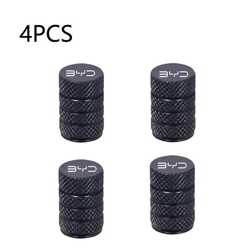 BME1 4 Pieces For BYD ATTO 3 Atto 2 Black Car Wheel Tire Air Valve Caps Stem Cover Aluminum Accessories All New With Brand