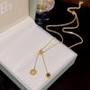 Korean 18K Gold Titanium Steel Women's Clavicle Necklace - Versatile, High-End, Non-Fading Temperament Choker.