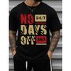 Tallas Europeas 24/7 Sin Días Libres Camisetas Gráficas Divertidas de Humor Camisetas para Hombre Negra Clásica Camiseta Casual, Estilo Callejero, Ropa Casual de Verano