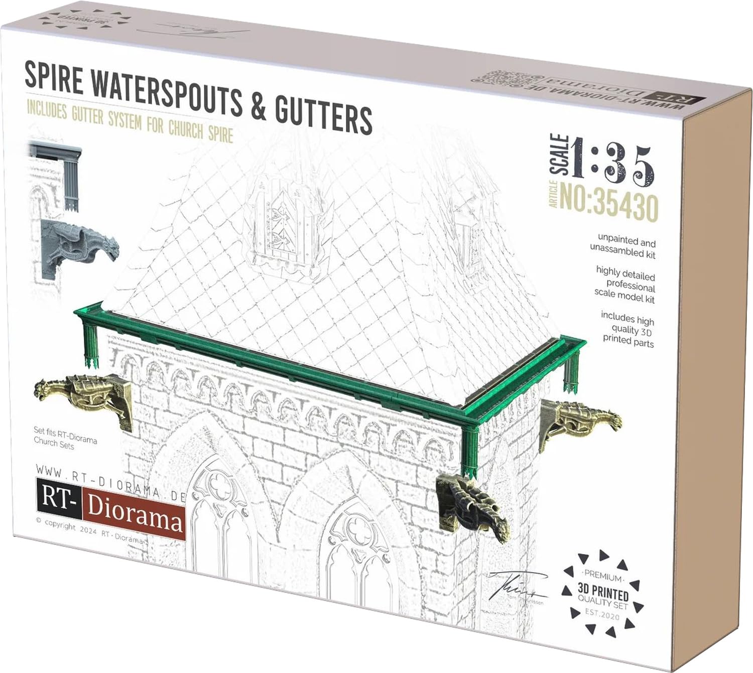 

RT Diorama Rain Gutter Spout Rain Gutter Miniature Accessory RTD35430 1/35 & (Scenery)