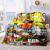 Kawaii Donut Pattern Blanket, The Simpsons Travel Flannel Blanket, Warm Blanket for Sofa Beds, Holiday Gift.