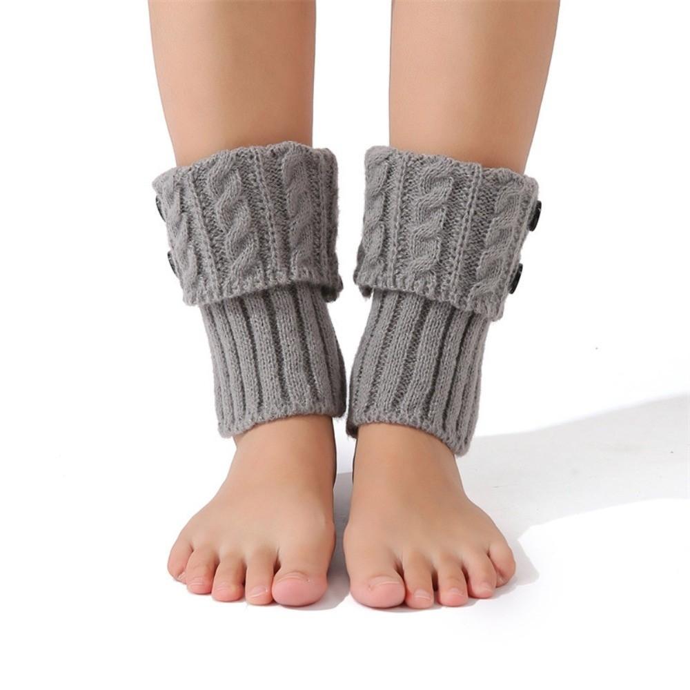 Foot Cover Leg Warmers Crochet Knitted Turned-up Button Socks Fashion Boot Sock Sleeves  Women