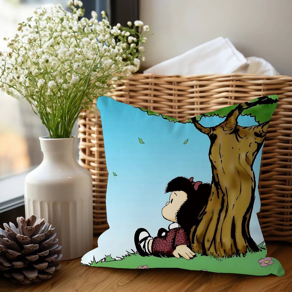 Mafalda Personalized Picture Text Home Decorative Pillows Household Gifts 45x45cm