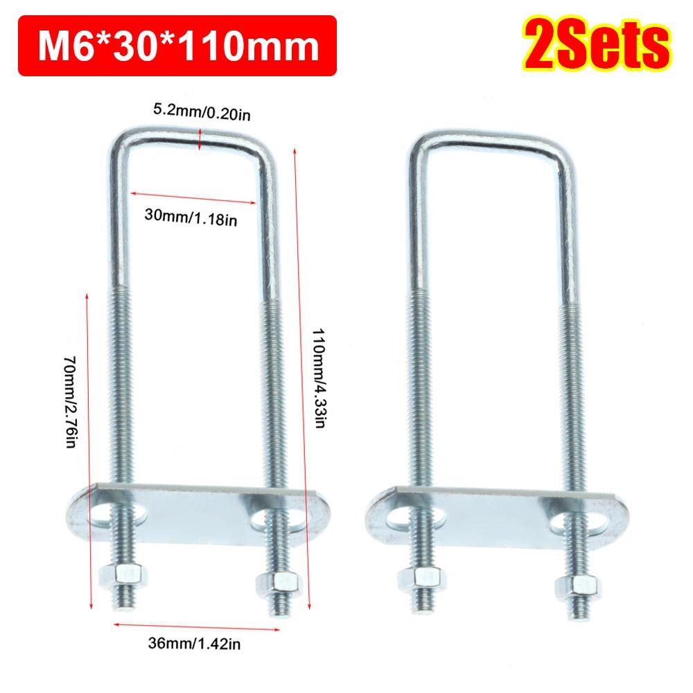 2Sets With Baffle Square Clamp Right Angle U-bolt Squa Bolt New Pipe U-clamp