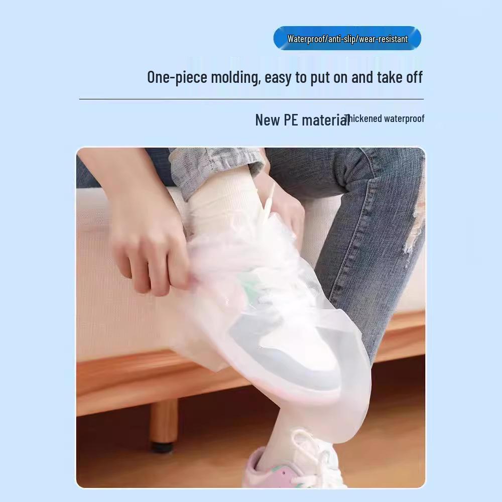 Durable Waterproof Transparent Overshoes - Non-slip Disposable High-top Rain Boots