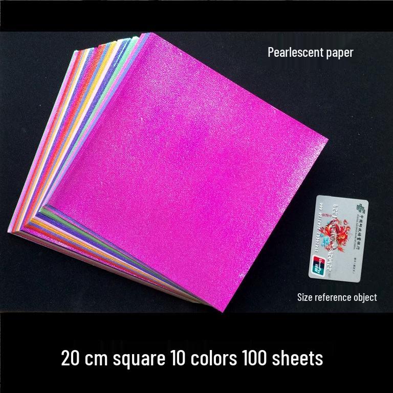 Pearlescent Laser Origami Paper - Shimmering Colors for Children's Crafts and Thousand Paper Cranes