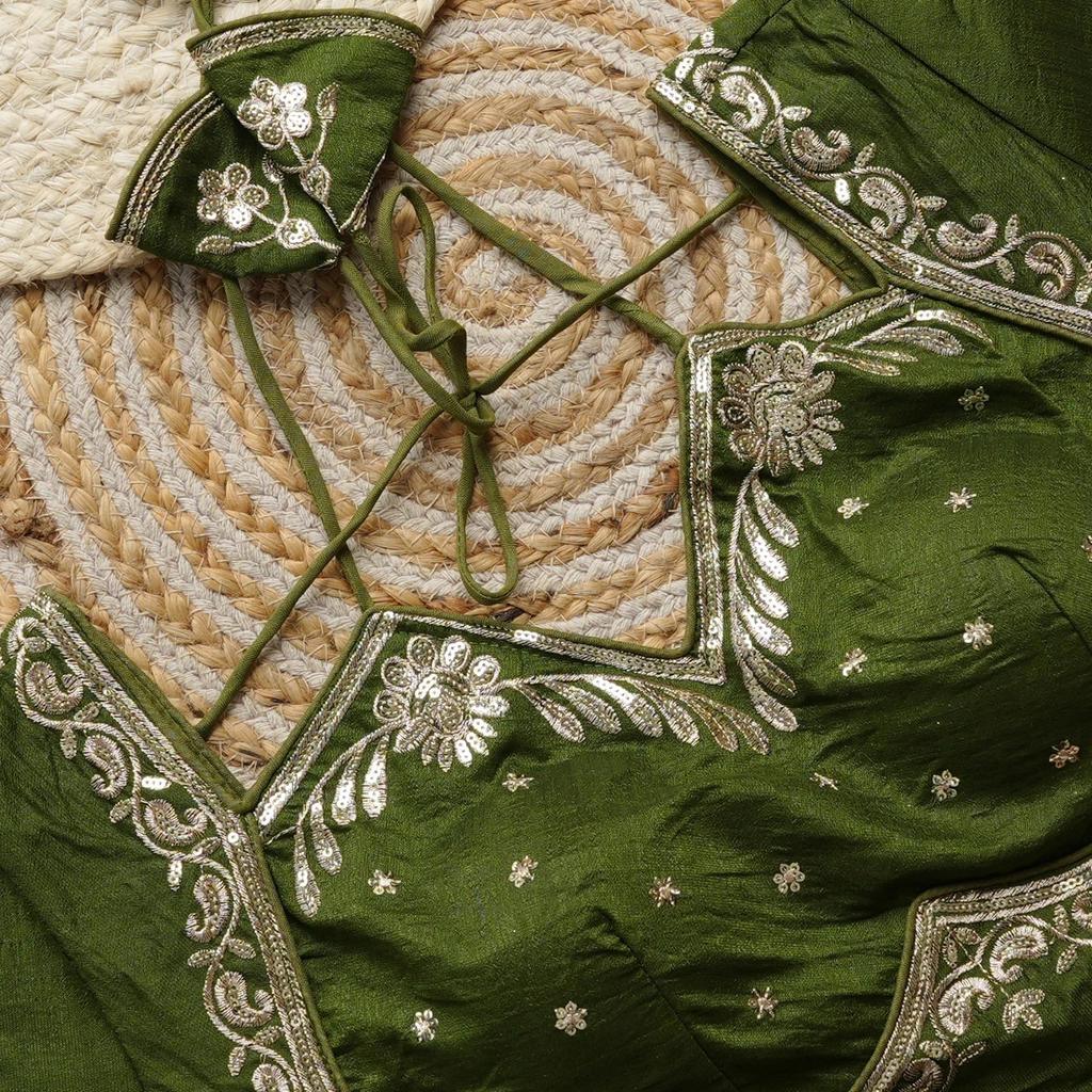 Designer Embroidery Silk Blouse Indian Bollywood Wedding Wear Readymade Choli