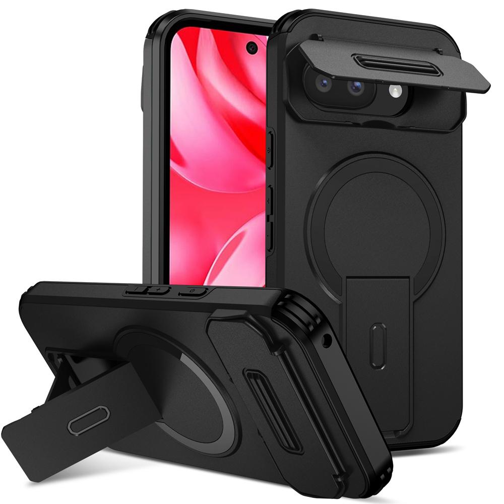 Protezione Scorrevole Fotocamera Supporto Pieghevole Magnetico Per Custodia Magsafe Per Google Pixel 10 9 8 Pro XL 8A 9A 10A Cover Posteriore Rigida Antiurto