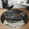 1PC Bat Starry Office Round Area Rug, Mat Suitable For Office, Under Office Chairs Bedroom Living Room Home Decor, Room Deco