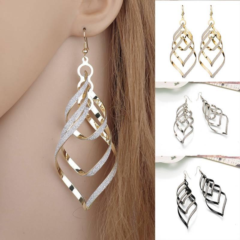 Trendy European And American Stylish Punk Spiral Earrings For Fashionable Women
