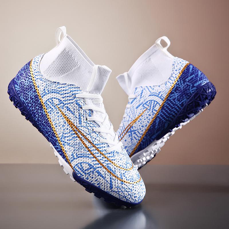 

Football shoes men s high-top socks long broken nails children s training shoes foreign trade camouflage large size sneakers casual sports shoes 46