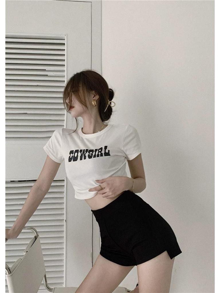 Lisa-Style Hip-Hop Jazz Black Slimming Shorts - Spicy Tight Hip-Hugging Elastic Hot Pants