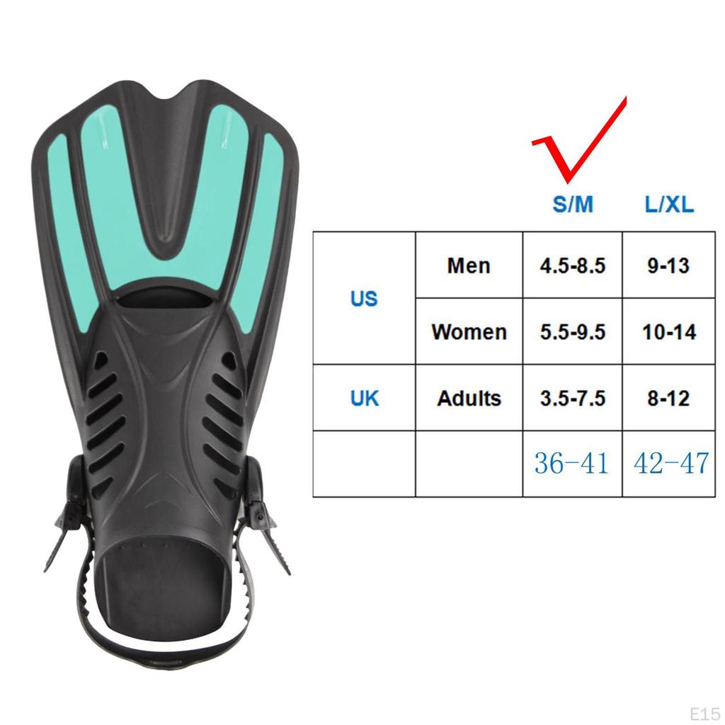 2Pcs Adjustable Diving Open Heel Swimming Gear Equipment Shoe Foot Flippers for Water Sports