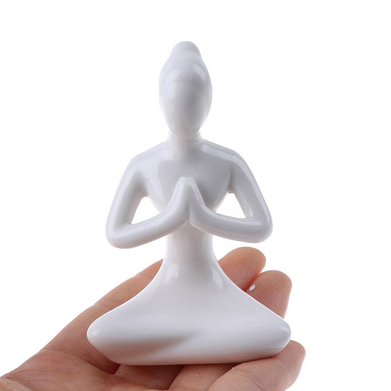 6 Stiluri Meditație Yoga Pose Statuie Figurină Ceramică Yoga Figure Decor Ornament