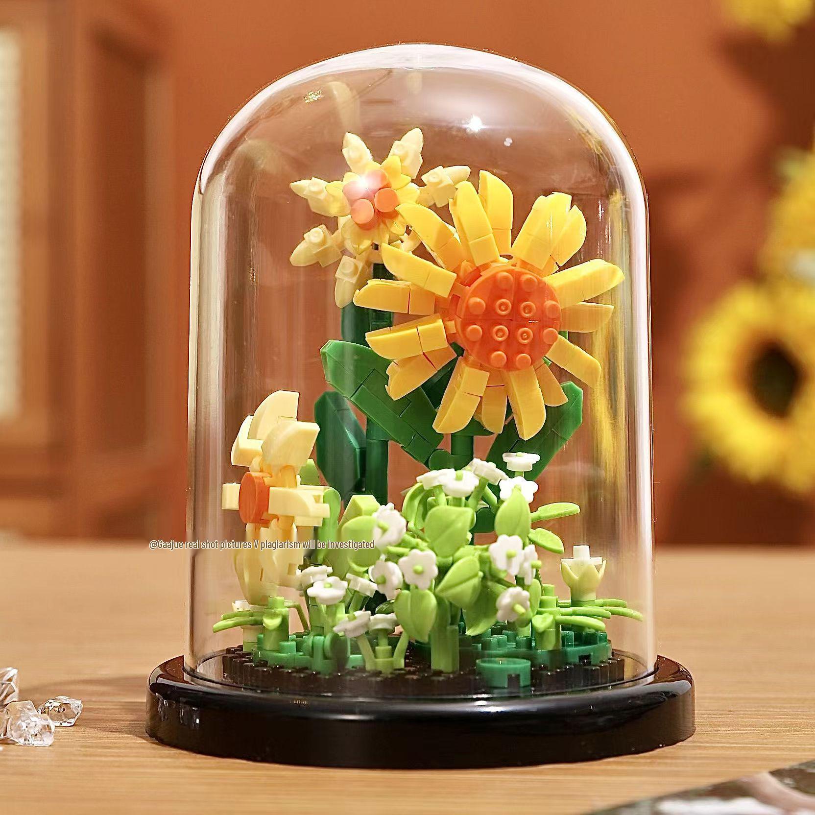 

Подарок ко Дню учителя: Совместимый с Lego строительный блок Суккулентный букет и фигурки