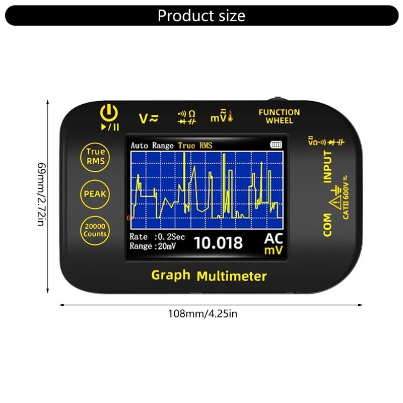 Real Time Waveform Recording Multimeter Temperature Resistance Voltage Continuity Tester High Precisions Multitester