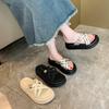 Black Lightweight High-end Thick-soled Heightened One-word Slippers with Skirt Cool Slippers