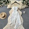French Purple Suspender Sleeveless Dress Women's Summer Three-dimensional Flower Waist Thin Irregular Holiday Dress