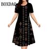 Sundress Loose Floral Print Dress Women Retro Plus Size Summer Dress Casual Fashion Elegant Women's Short Sleeve Dresses 8XL 9XL