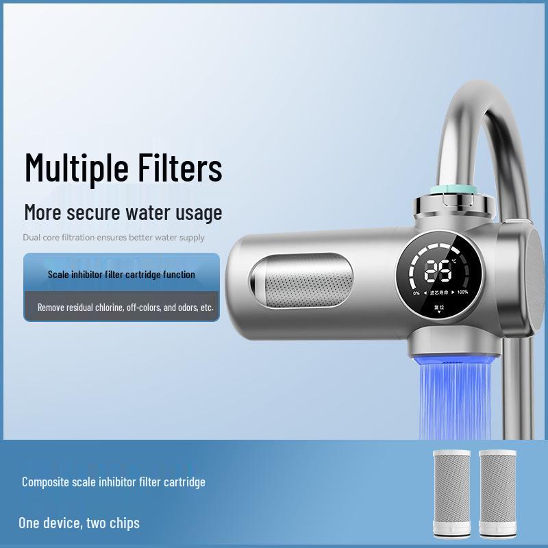 Smart Digital Faucet Water Purifier & Scale Inhibitor - Tap Filter for Kitchen & Bathroom, Detachable & Washable.