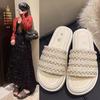 Cool slippers, new thick-soled beach sandals for summer wear, pregnant women's small fragrant wind one-word drag