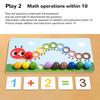 Kinder Holz Montessori Clip Perlen Spielzeug Raupe Lernspielzeug für Mathematik & Zählen Frühe Bildung Puzzle Brettspiel für Jungen und Mädchen