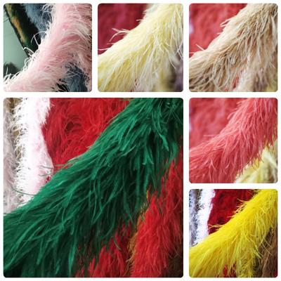 2 Metes Fluffy Ostrich Feather Boa Trim for Party Shawl Craft Ostrich Feathers Boa Wedding Dress Decoration Scarf 5/10/15/25ply